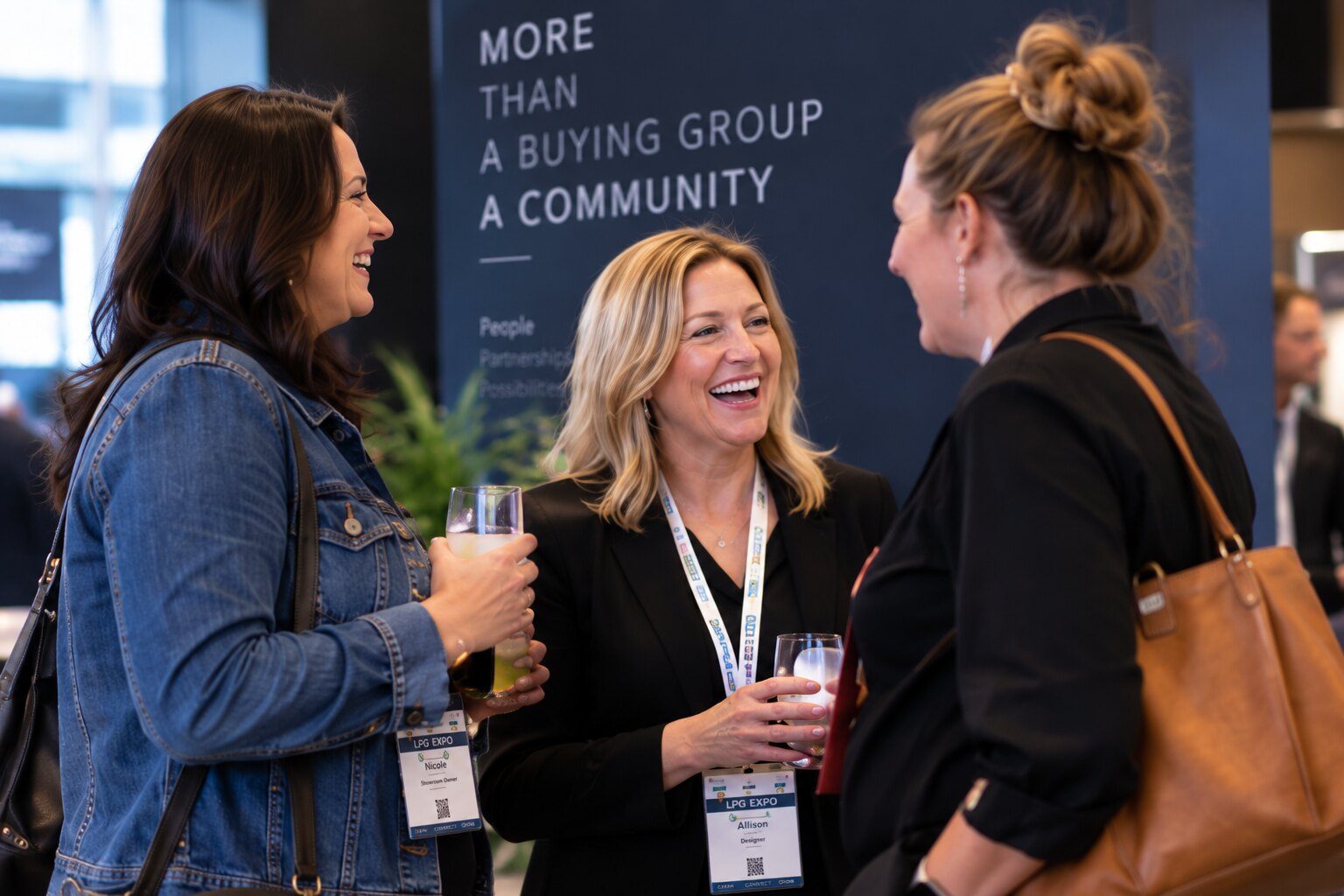Showroom owners and designers talking at LPG Expo